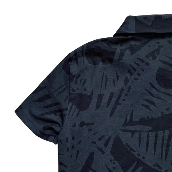 Armani Exchange Patterned Cotton Polo Shirt | Small | Grey/Black - Picture 15 of 16